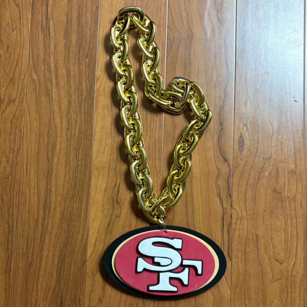 San Francisco 49ers Fan Chain Gold Oversized Foam Logo Pendant NFL Football